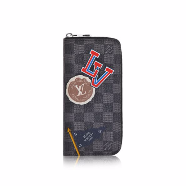 LV League Zippy Long Wallet Vertical Damier Graphite 2017