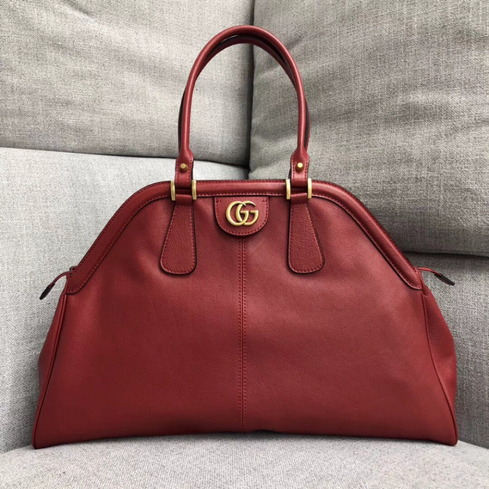 Gucci Re(Belle) Large Top Handle Tote Leather Red