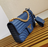 Prada Diagramme Medium Leather Bag Dark Blue