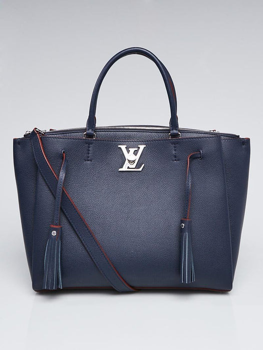 LV Lockmeto Handbag Luxury Leather Marine Rouge