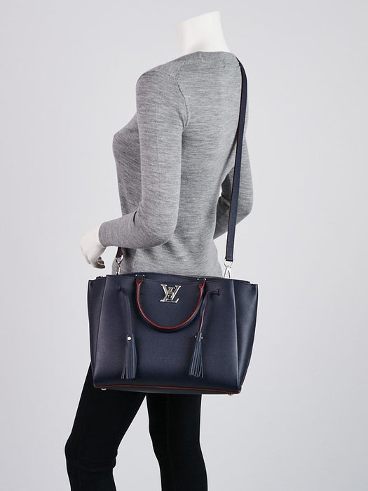 LV Lockmeto Handbag Luxury Leather Marine Rouge