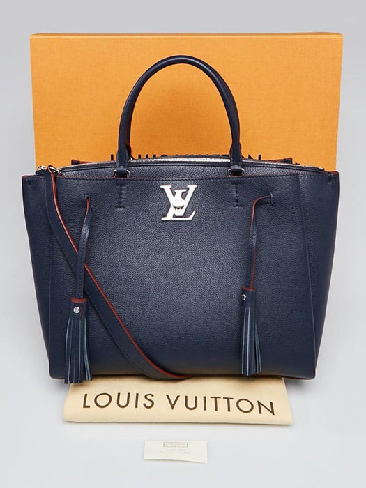 LV Lockmeto Handbag Luxury Leather Marine Rouge