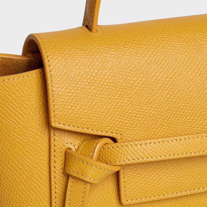 Celine Nano Belt Bag In Grained Calfskin Ocre