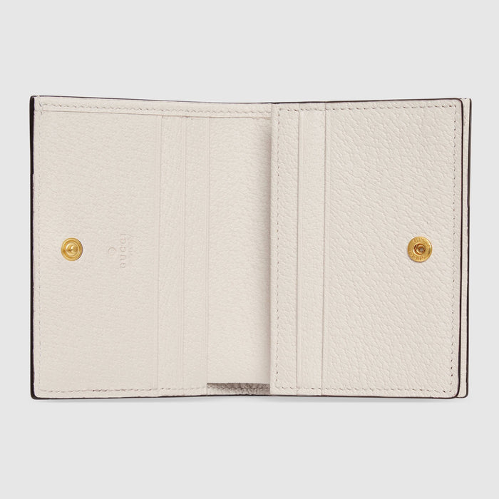 Gucci Ophidia Leather Card Case Wallet White