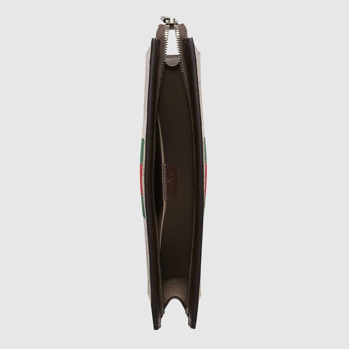 Gucci GG Supreme Web Pouch Beige/Ebony