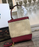Prada Panier Medium Straw Bag Red