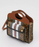 Burberry Mini Monogram Stripe E-Canvas Pocket Bag Bridle Brown