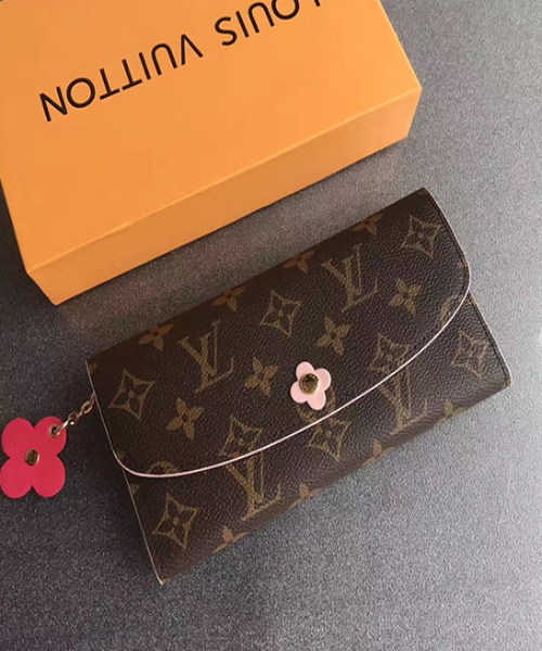 LV Emilie Wallet Monogram Rose Ballerine