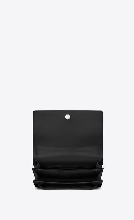 Saint Laurent Small Sunset Bag Black Grained