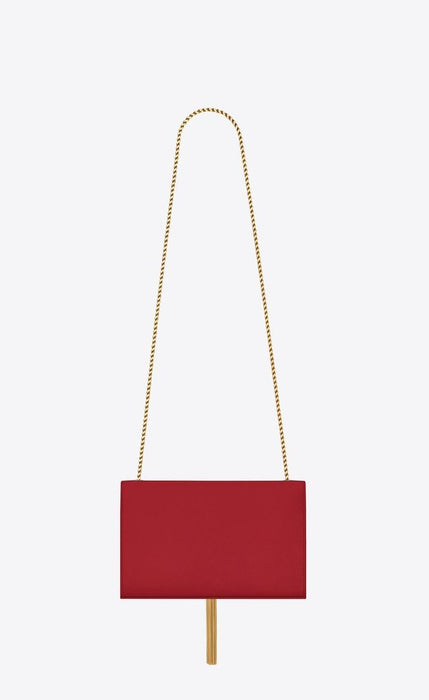 Saint Laurent Medium Kate Tassel Chain Bag Red Crocodile