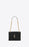 Saint Laurent Envelope Medium Bag Mix Matelassé Grain De Poudre Embossed leather Black Gold-Toned