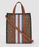 Burberry Monogram Stripe E-Canvas Portrait Tote Bag Bridle Brown