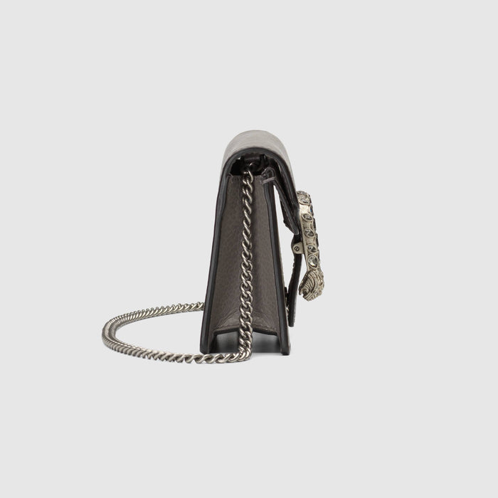 Gucci Dionysus Leather Super Mini Bag Grey