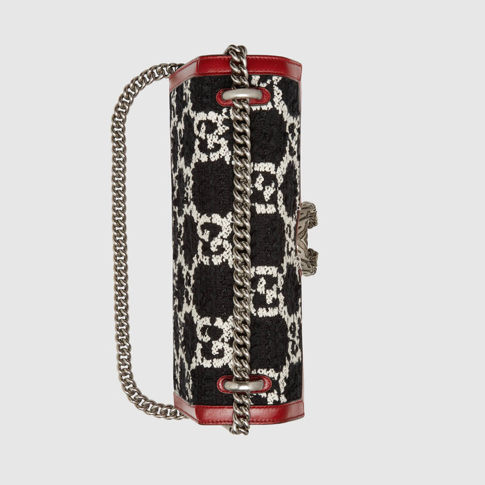 Gucci Dionysus GG Tweed Small Shoulder Bag White/Black