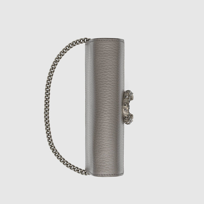 Gucci Dionysus Leather Super Mini Bag Grey