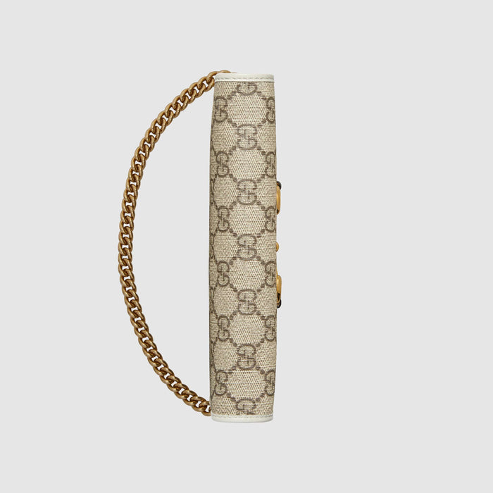 Gucci 1955 Horsebit Wallet With Chain GG Supreme White