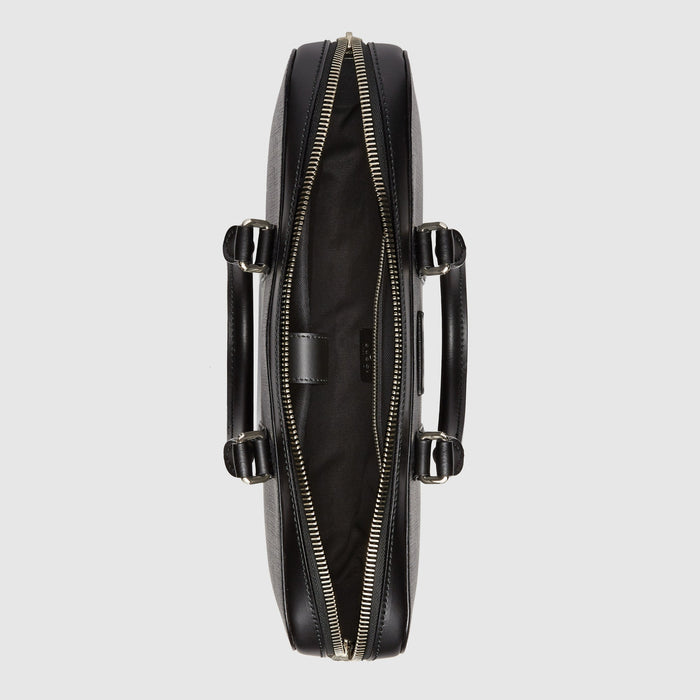 Gucci GG Supreme Briefcase Black/Grey Canvas