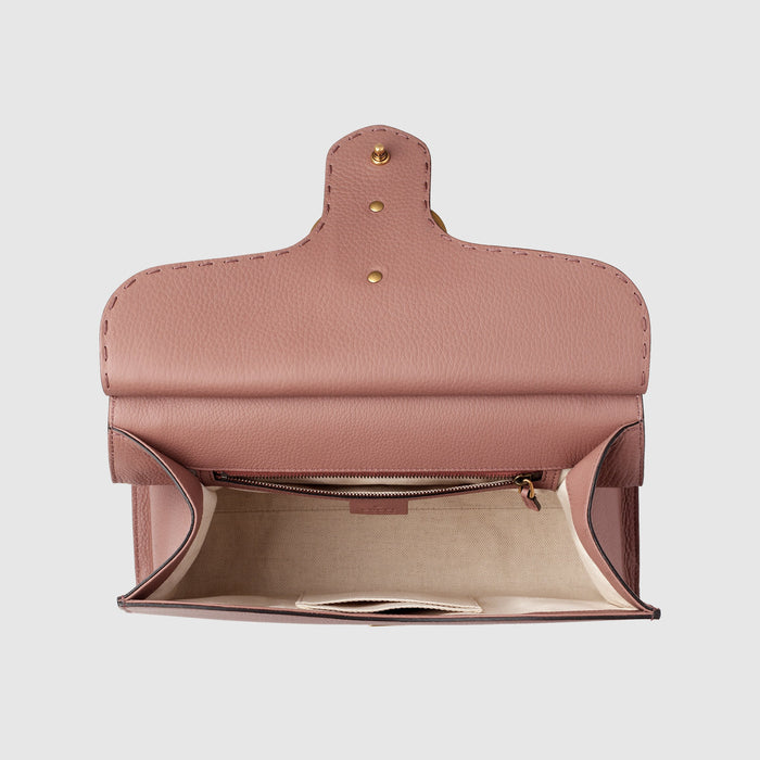 Gucci GG Marmont Small Top Handle Bag Lightweight Leather Dusty Pink