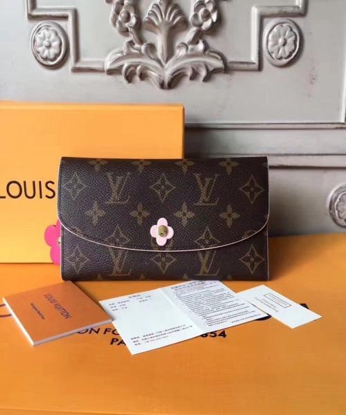 LV Emilie Wallet Monogram Rose Ballerine