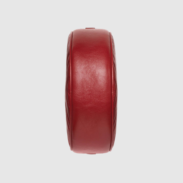 Gucci GG Marmont Mini Round Shoulder Bag Wine Red