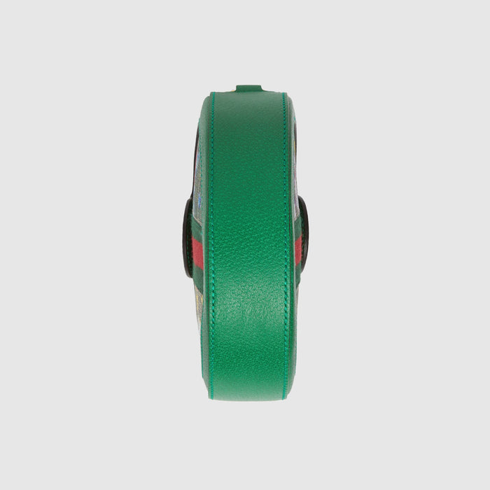 Gucci Ophidia GG Flora Mini Round Shoulder Bag Green