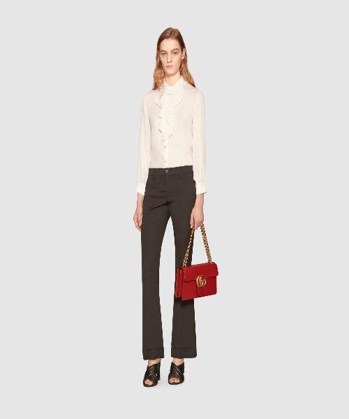 Gucci GG Marmont Leather Shoulder Bag Red