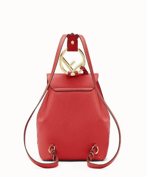 Fendi Red Leather Backpack