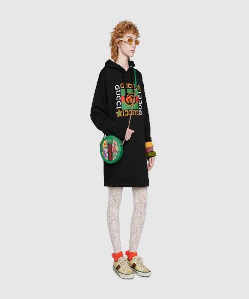 Gucci Ophidia GG Flora Mini Round Shoulder Bag Green