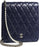 Chanel Wallet On Chain – WOC Quilted Lambskin Dark Blue Silver-Toned