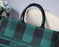 Dior Book Tote In Green & Black Embroidered Canvas