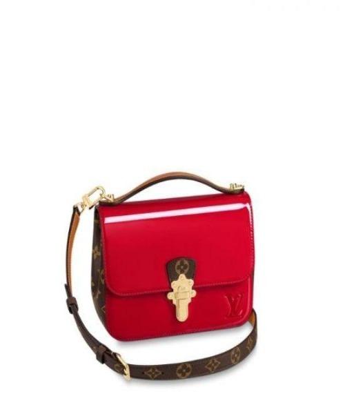 LV Cherrywood BB Smooth Patent Monogram Griotte