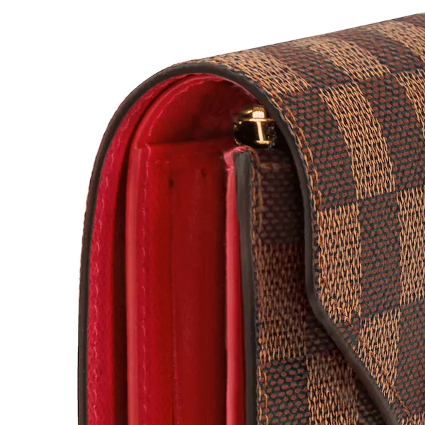 LV Victorine Wallet Damier Ebene Cerise Red
