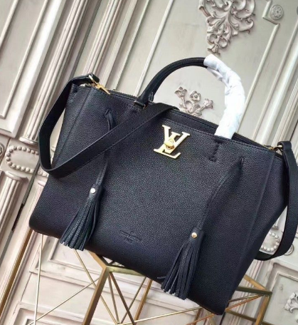 LV Lockmeto Handbag Luxury Leather Noir