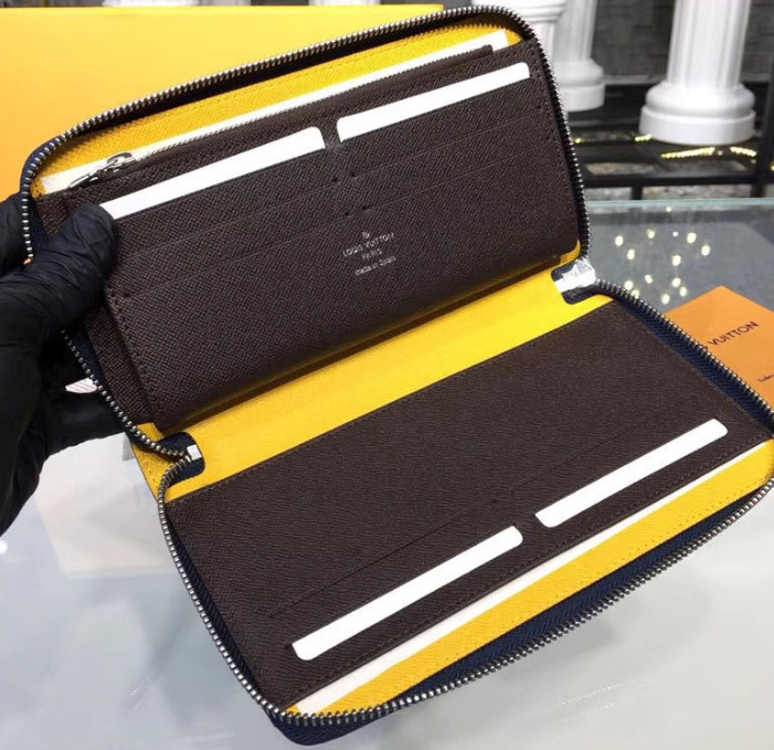 LV Zippy Organizer Epi Leather Blue and Gray