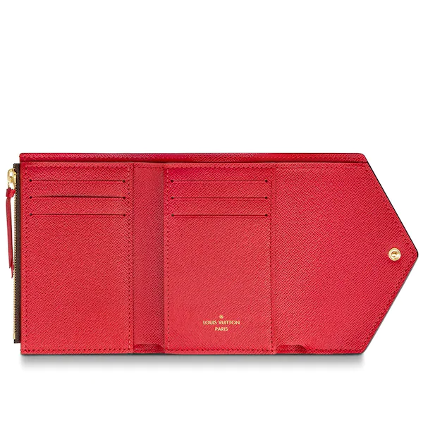 LV Victorine Wallet Damier Ebene Cerise Red