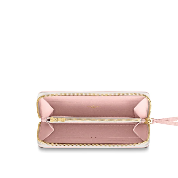 LV Clemence Wallet Damier Azur Canvas Rose Ballerine