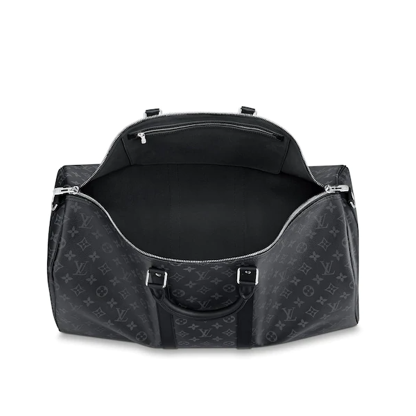LV Keepall 55 Bandouliere Duffel Bag Monogram Eclipse Canvas