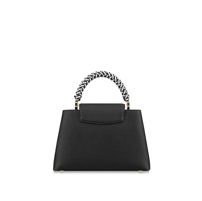 LV Capucine PM Handbag Taurillon Leather Noir/Blanc