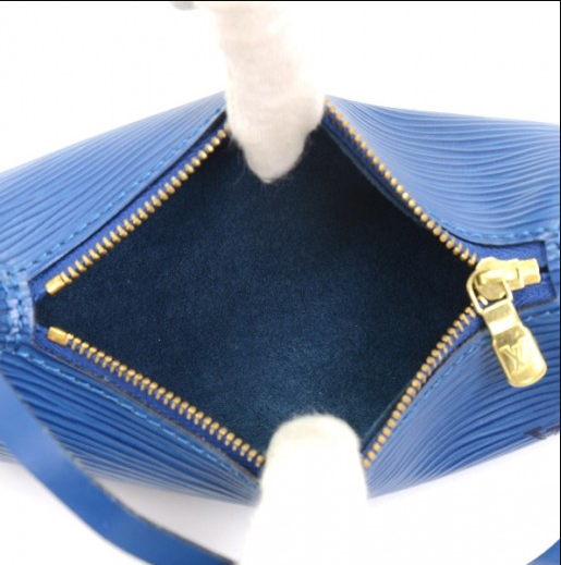 LV Soufflot Bag Black Epi Leather Blue
