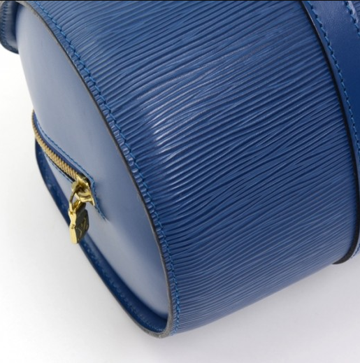 LV Soufflot Bag Black Epi Leather Blue