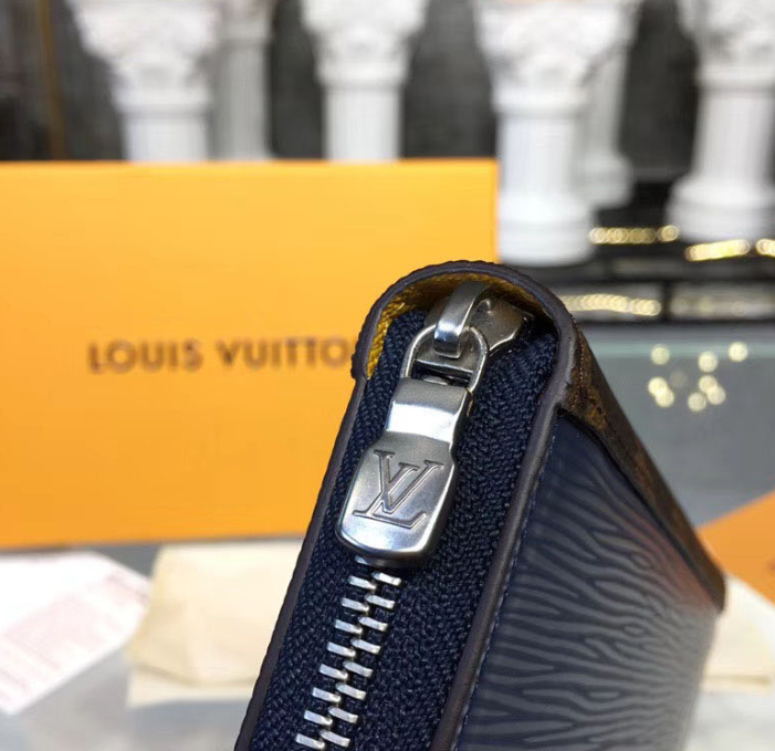 LV Zippy Organizer Epi Leather Blue and Gray