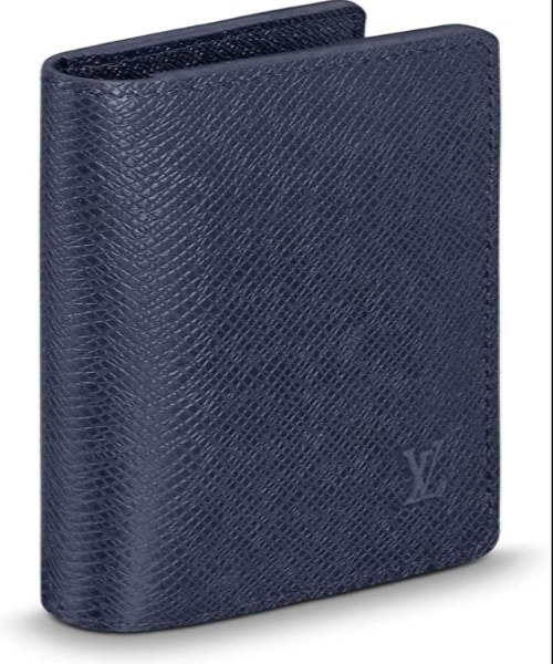 LV Taiga Leather Pocket Organizer Bleu Marine