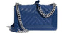 Chanel Boy Medium Handbag Navy Blue