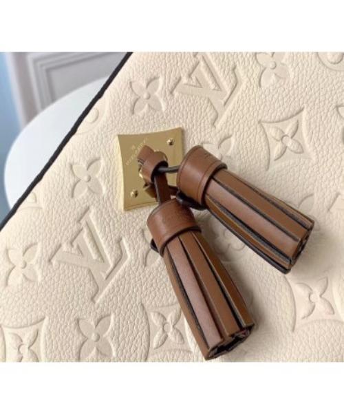 LV Saintonge Monogram Empreinte Leather Creme Caramel