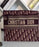 Dior Burgundy Oblique Embroidered Canvas Clutch