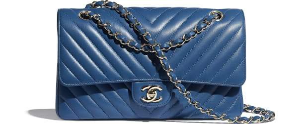 Chanel Classic Clutch With Chain – CWC Caviar Blue Silver-Toned