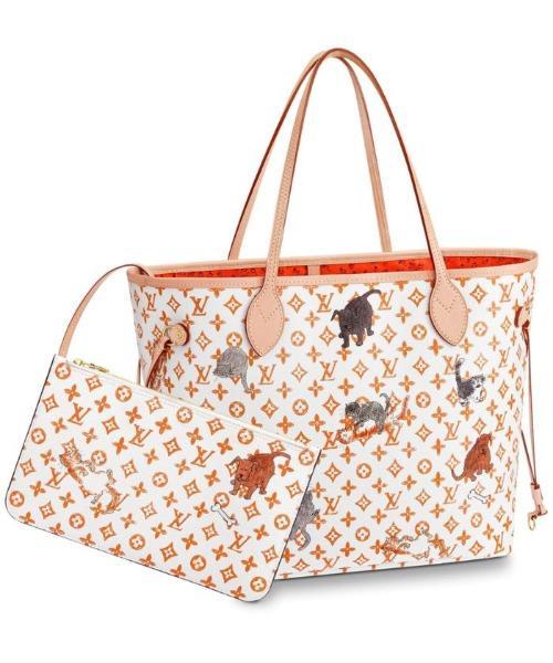 LV Neverfull MM Catogram White/Orange — Stuffelectric