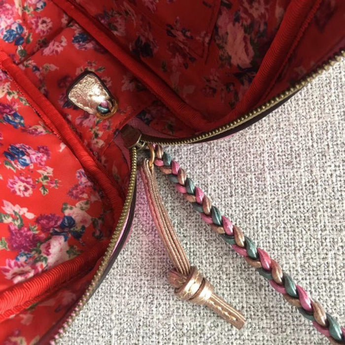Gucci Laminated Leather Small Shoulder Bag Blue/Pink