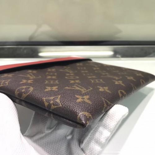 LV Pochette Tuileries Monogram Coated Canvas Red