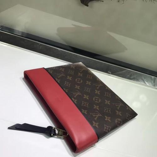 LV Pochette Tuileries Monogram Coated Canvas Red